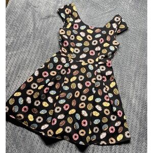 Ixia Modcloth Donuts‎ Retro Pinup Rockabilly Fit Flare Dress Size S* USA Stretch